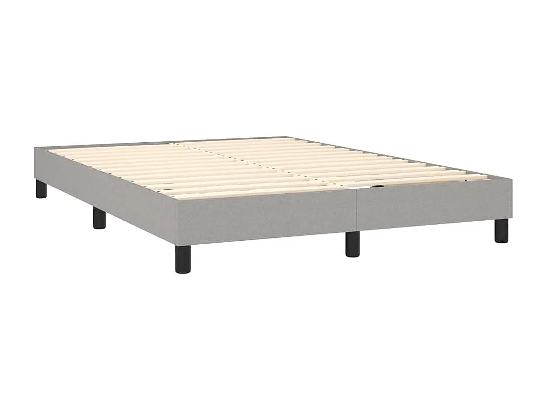 Sommier à lattes de lit et matelas et LED Gris clair 140x190 cm