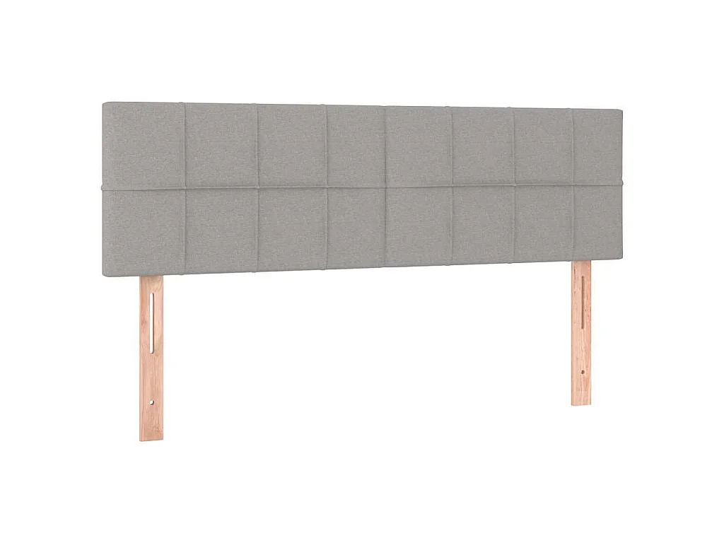 Boxspringbett mit Matratze & LED Hellgrau 140x190 cm Stoff
