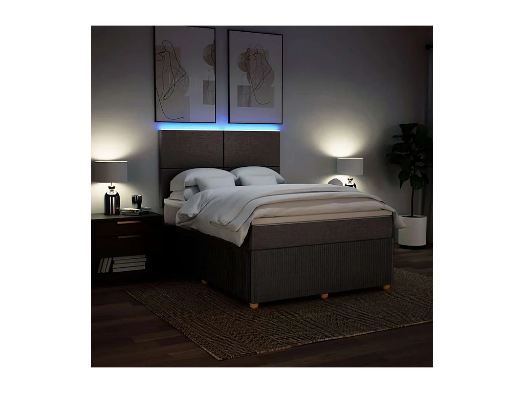 Boxspring met matras stof taupe 140x190 cm