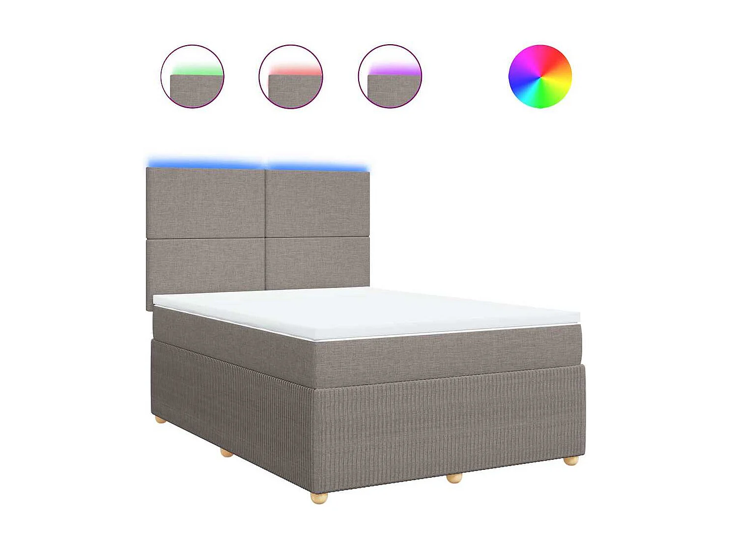 Cama com molas/colchão 140x190 cm tecido castanho-acinzentado