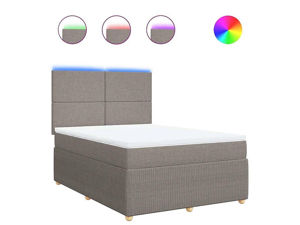 Boxspringbett mit Matratze Taupe 140x190 cm Stoff