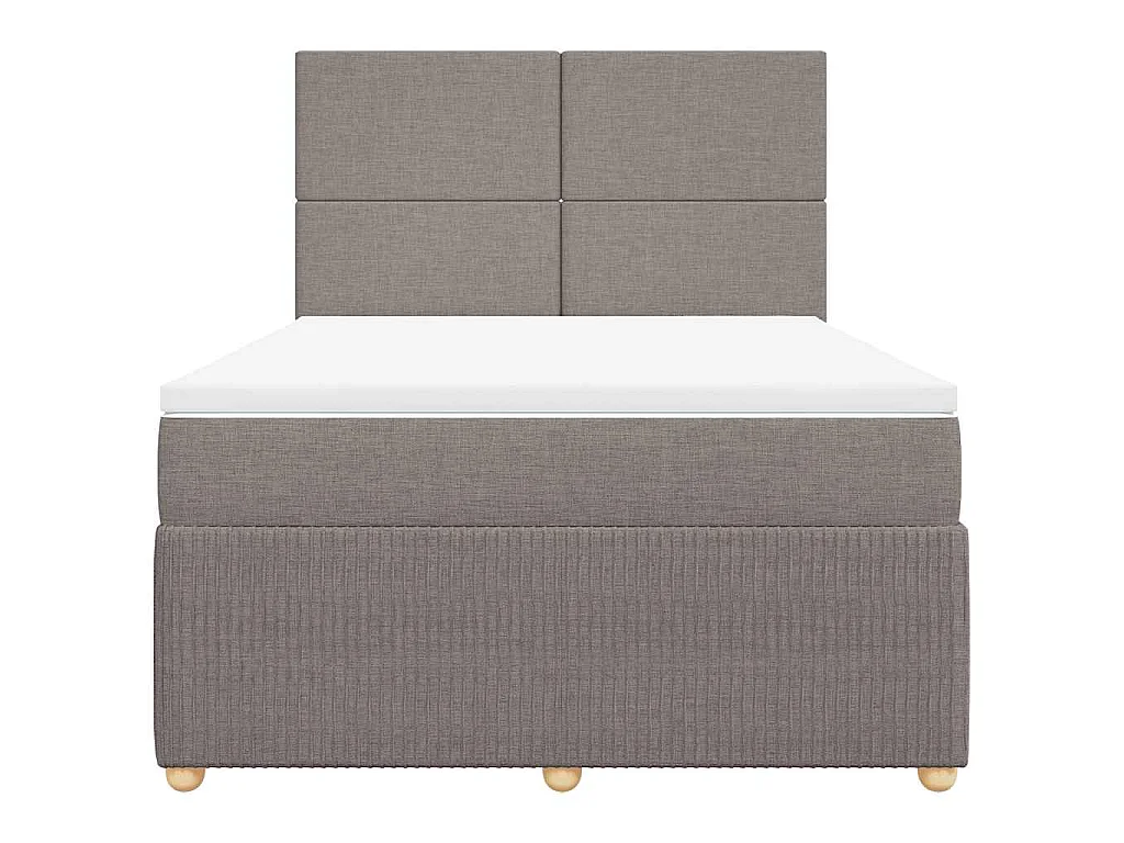 Boxspringbett mit Matratze Taupe 140x190 cm Stoff