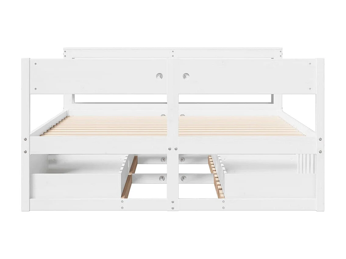 Cadre de lit sans matelas blanc 160x200 cm bois de pin massif