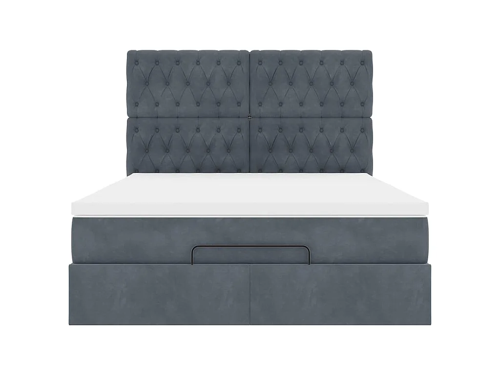 Struttura Letto Pouf con Materassi 140x200 cm in Velluto