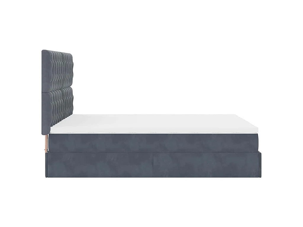 Struttura Letto Pouf con Materassi 140x200 cm in Velluto