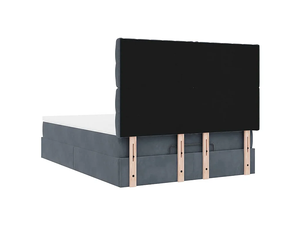 Struttura Letto Pouf con Materassi 140x200 cm in Velluto