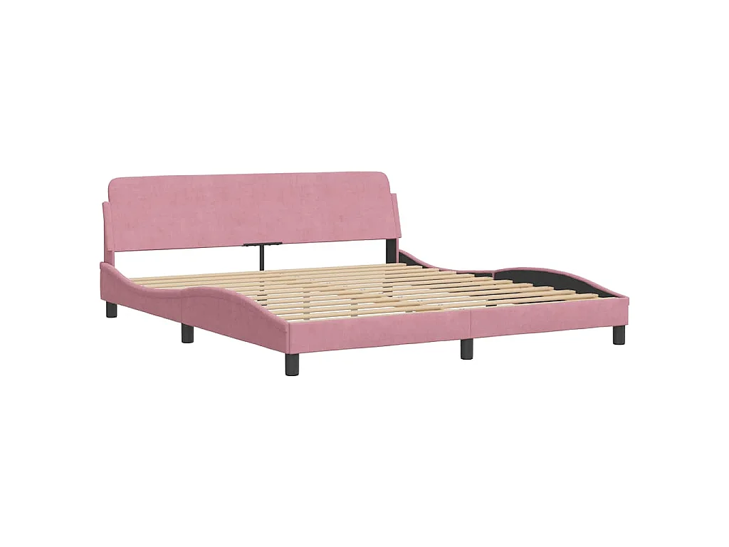 Giroletto senza Materasso Hanko Rosa 180x200 cm in Velluto