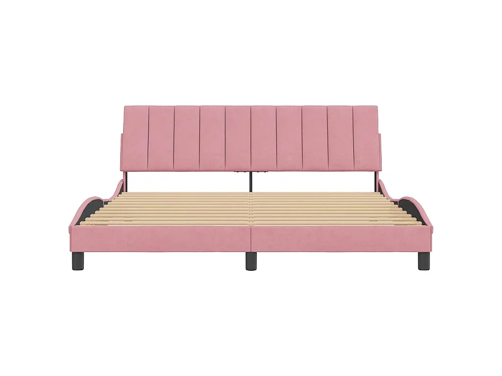 Giroletto senza Materasso Hanko Rosa 180x200 cm in Velluto