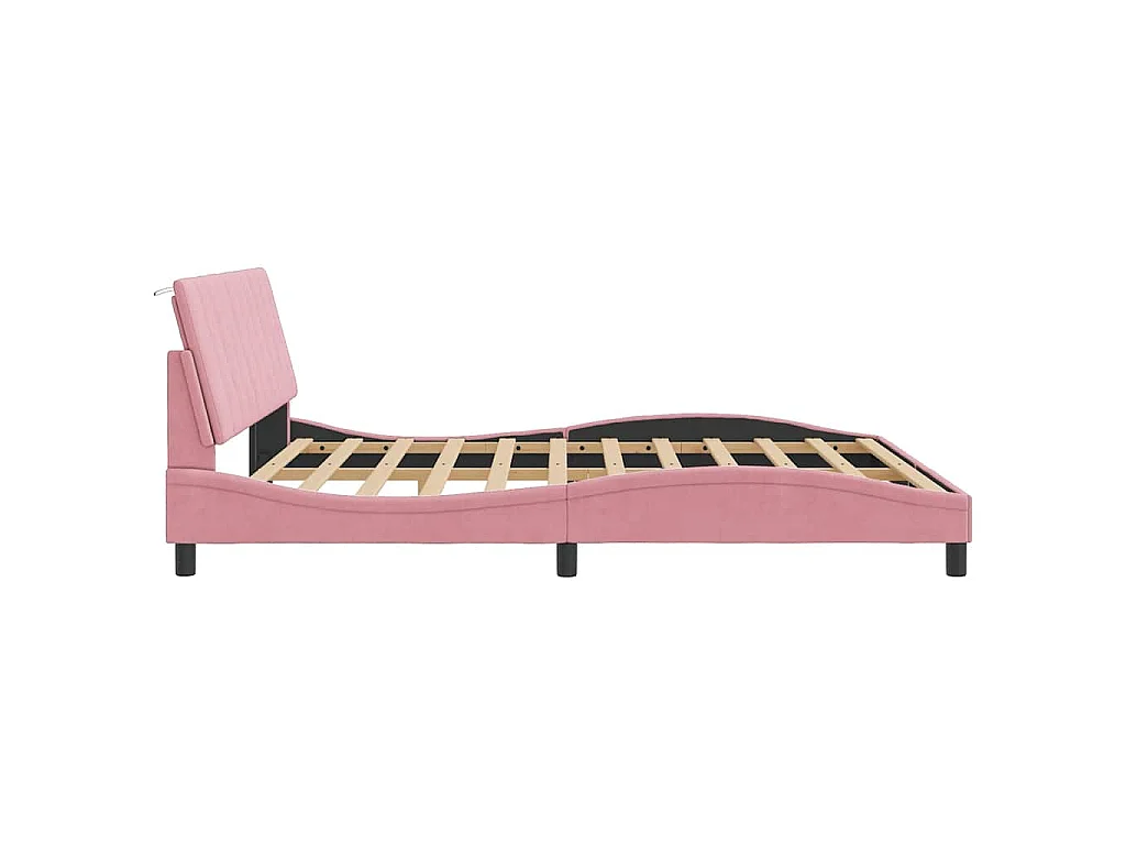 Giroletto senza Materasso Hanko Rosa 180x200 cm in Velluto