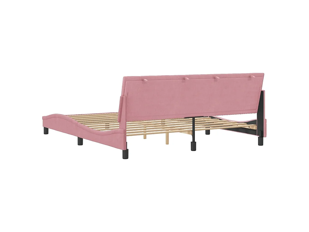 Giroletto senza Materasso Hanko Rosa 180x200 cm in Velluto