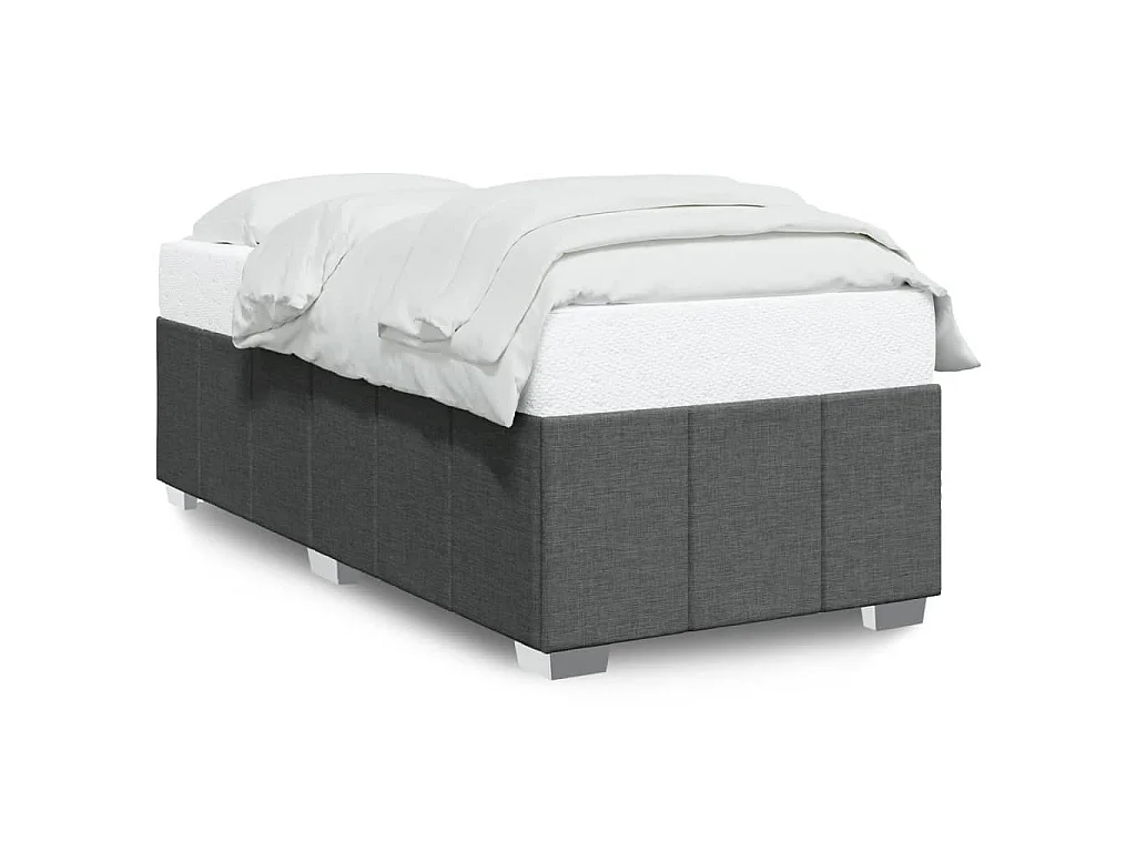 Bettgestell ohne Matratze Dunkelgrau 90x190 cm Stoff