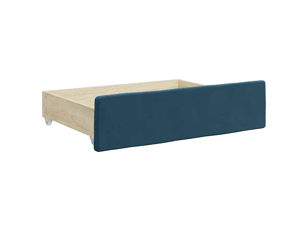 Sofá-cama com gavetão e gavetas 100x200 cm veludo azul