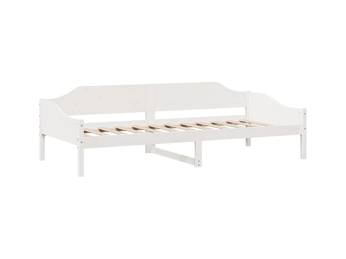 Bedframe zonder matras massief grenenhout wit 90x190 cm