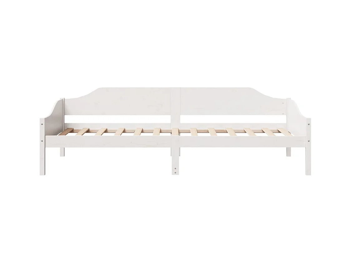 Bedframe zonder matras massief grenenhout wit 90x190 cm