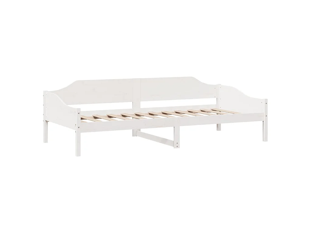 Letto senza Materasso Bianco 90x190 cm in Legno Massello Pino