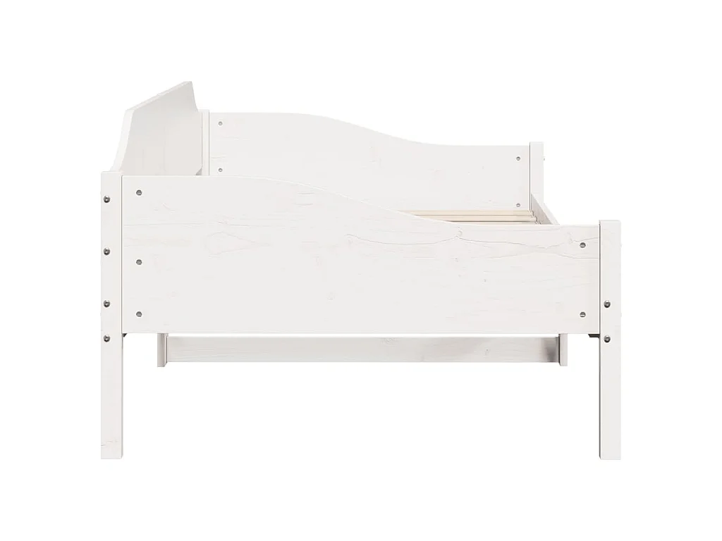 Letto senza Materasso Bianco 90x190 cm in Legno Massello Pino