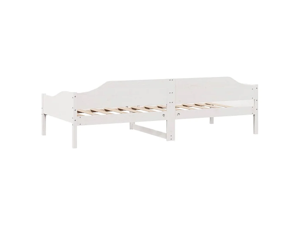 Letto senza Materasso Bianco 90x190 cm in Legno Massello Pino