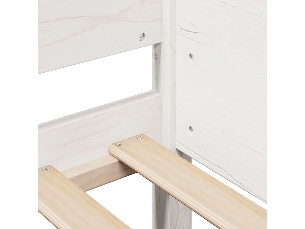 Letto senza Materasso Bianco 90x190 cm in Legno Massello Pino