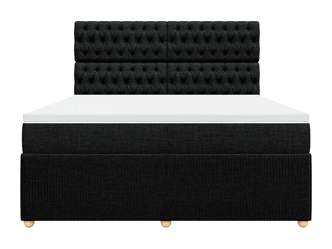 Boxspring met matras stof zwart 180x200 cm