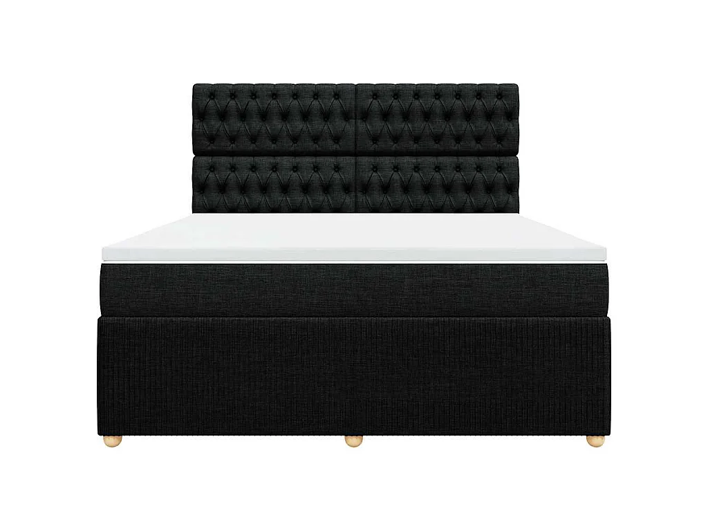 Boxspringbett mit Matratze Schwarz 180x200 cm Stoff