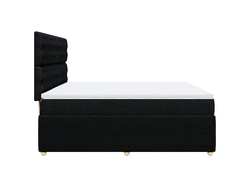 Boxspringbett mit Matratze Schwarz 180x200 cm Stoff