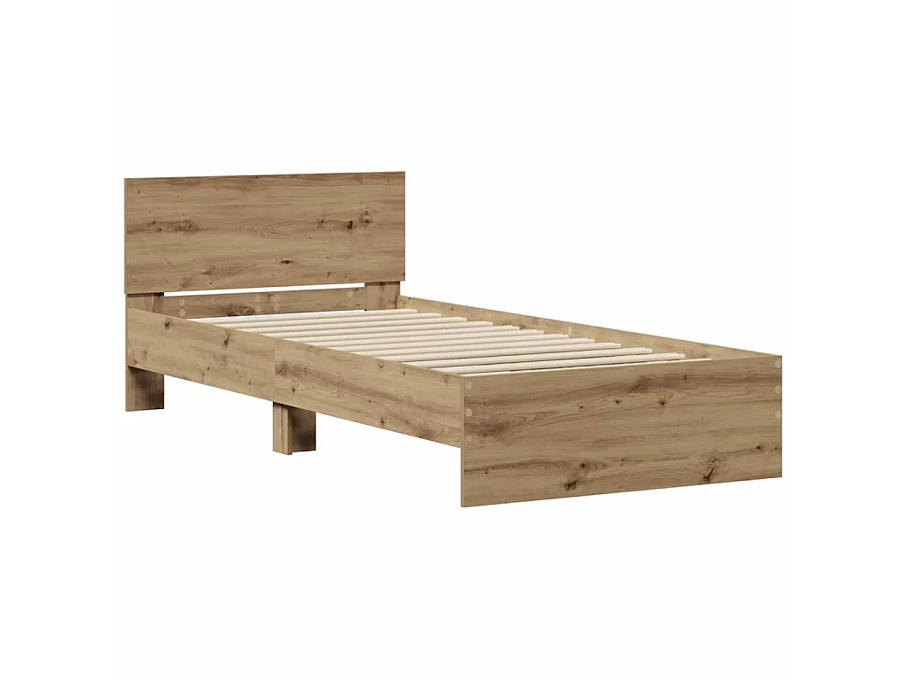 Cadre de lit Chêne artisanal 90 x 190 cm Bois d'ingénierie