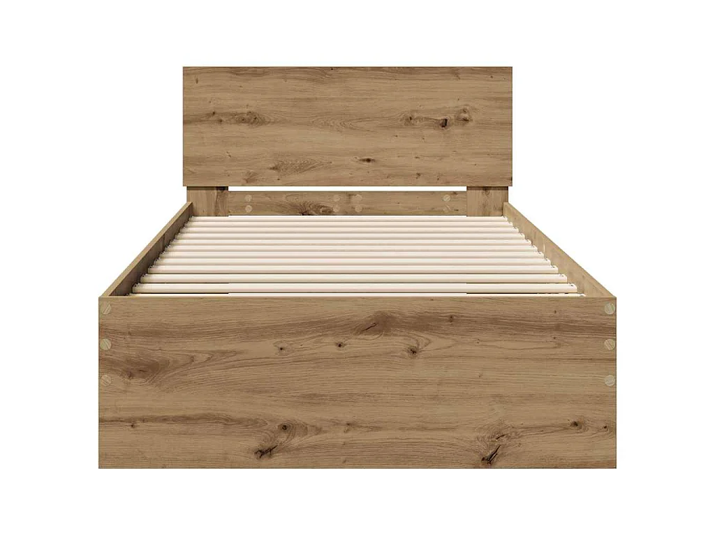 Cadre de lit Chêne artisanal 90 x 190 cm Bois d'ingénierie