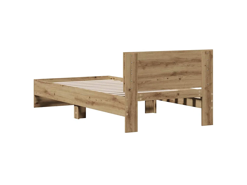 Cadre de lit Chêne artisanal 90 x 190 cm Bois d'ingénierie