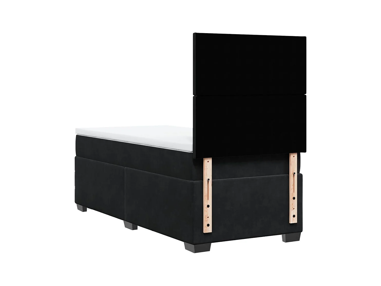 Boxspringbett mit Matratze Schwarz 90x200 cm Samt