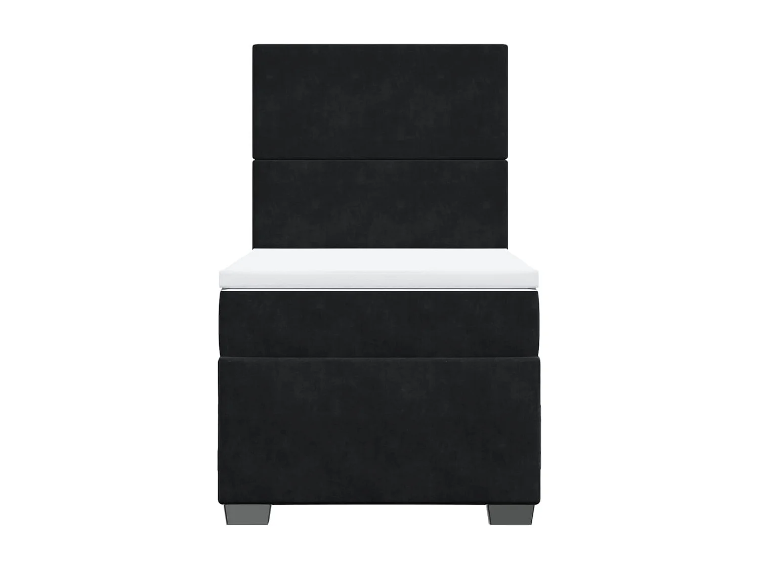 Sommier à lattes de lit avec matelas Noir 90x200 cm Velours