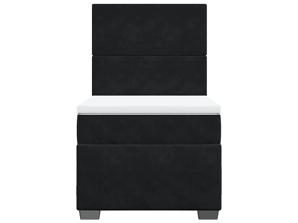 Boxspring met matras fluweel zwart 90x200 cm