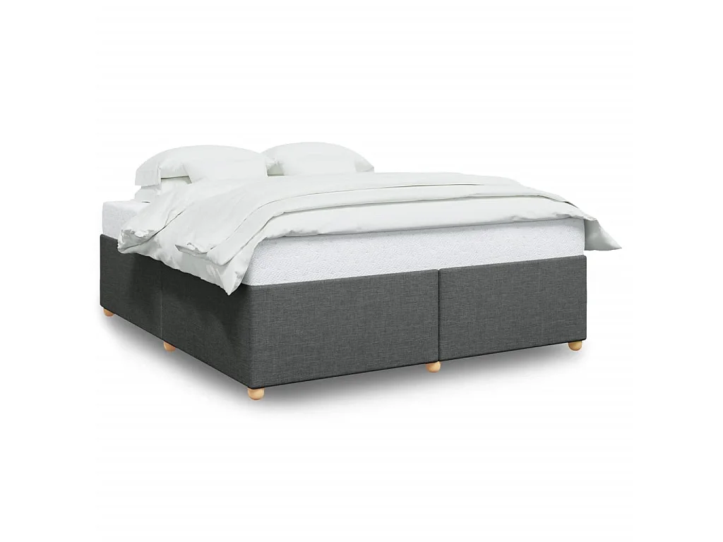 Cadre de lit sans matelas gris foncé 180x200 cm tissu