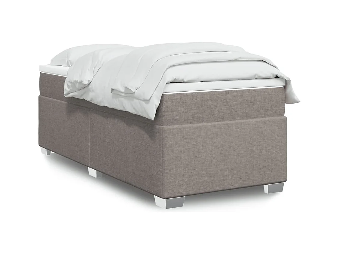 Sommier à lattes de lit avec matelas Taupe 100x200 cm Tissu