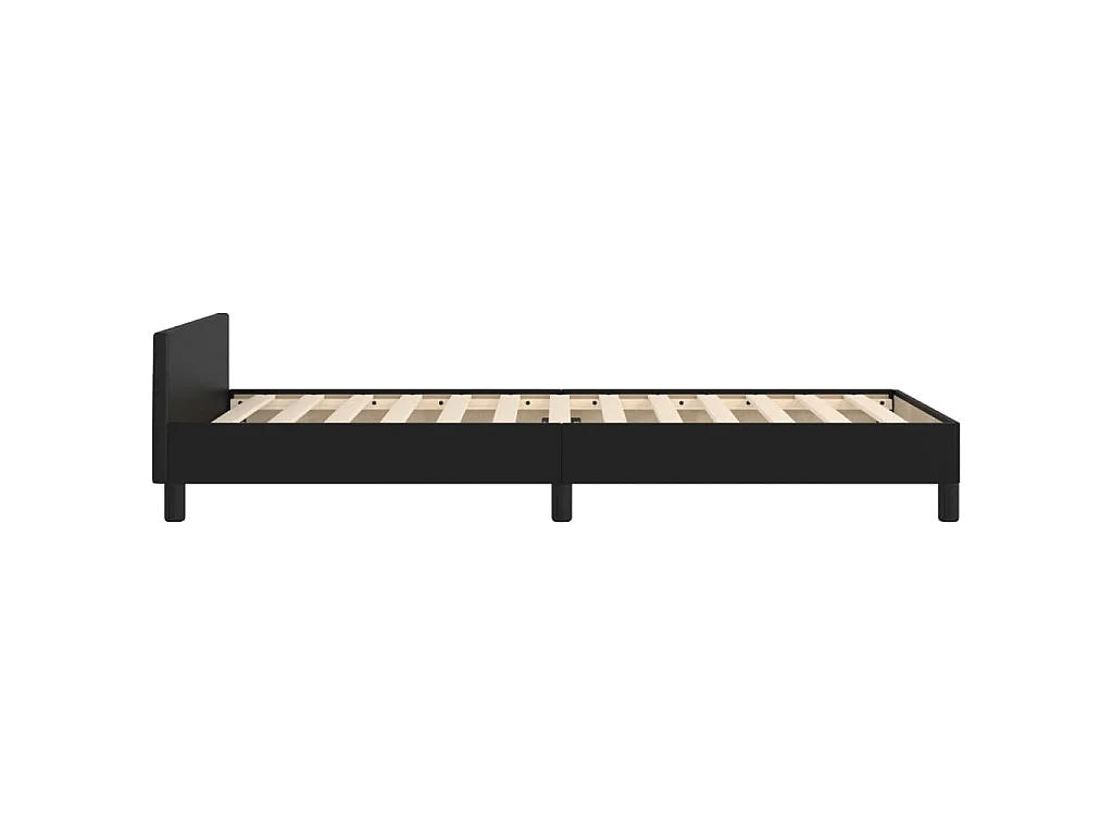 Giroletto con Testiera Nero 100x200 cm in Similpelle