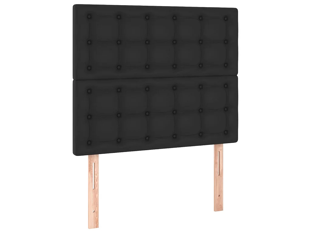 Giroletto con Testiera Nero 100x200 cm in Similpelle