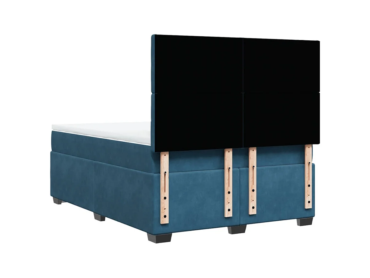 Boxspring met matras fluweel blauw 140x200 cm