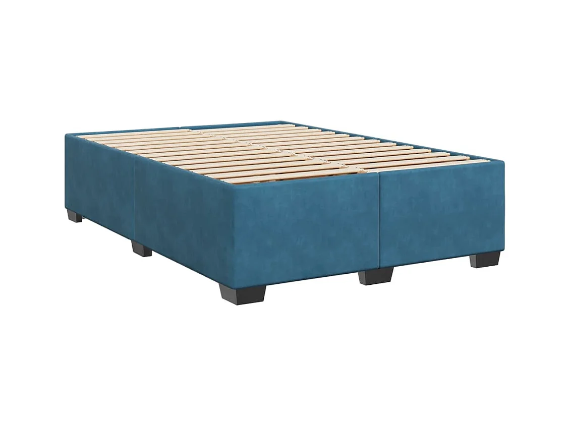 Boxspring met matras fluweel blauw 140x200 cm