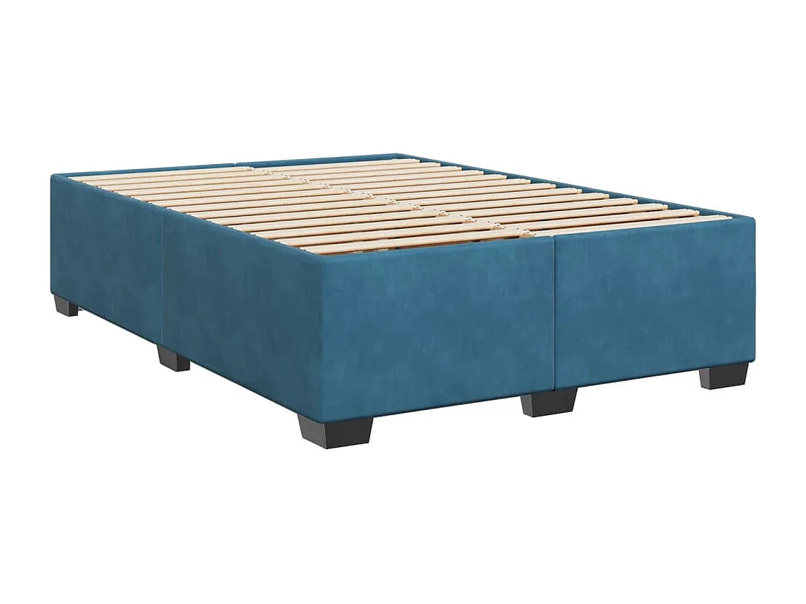Cama com molas/colchão 140x200 cm veludo azul