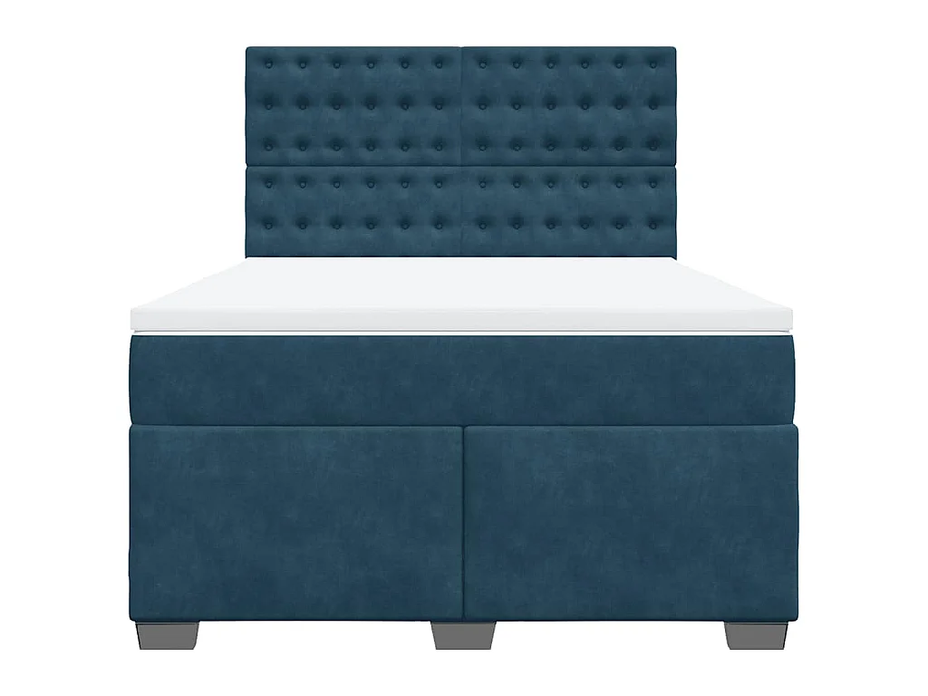 Boxspring met matras fluweel blauw 140x200 cm