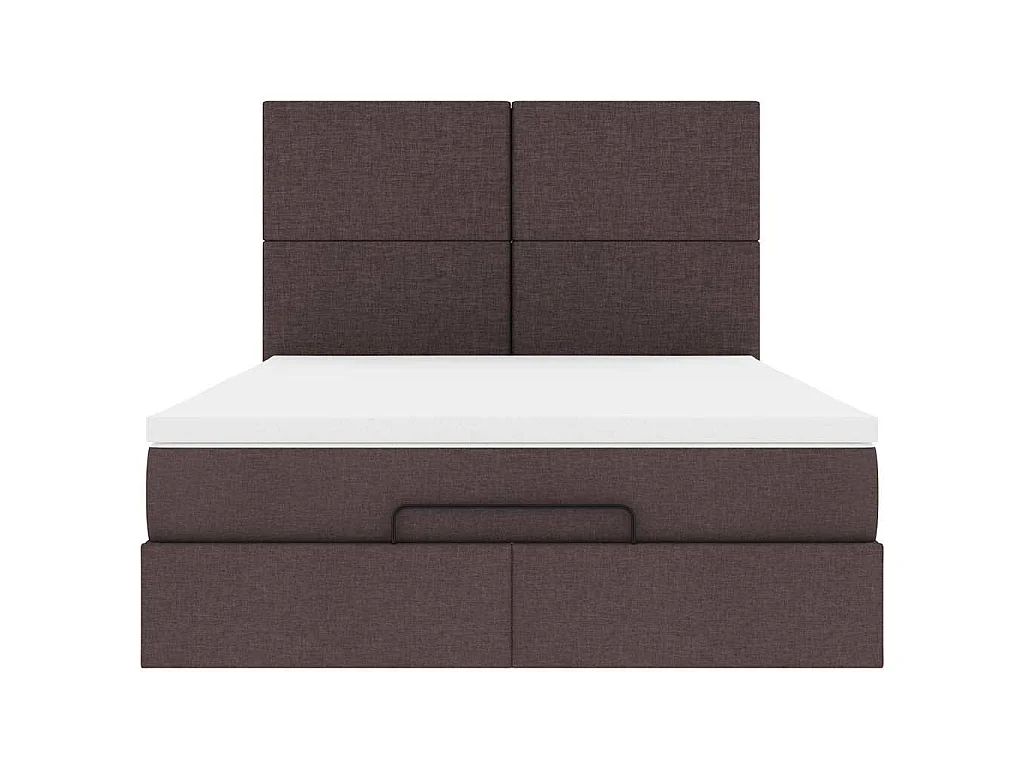 Ottoman bed met matras 140x200cm stof donkerbruin