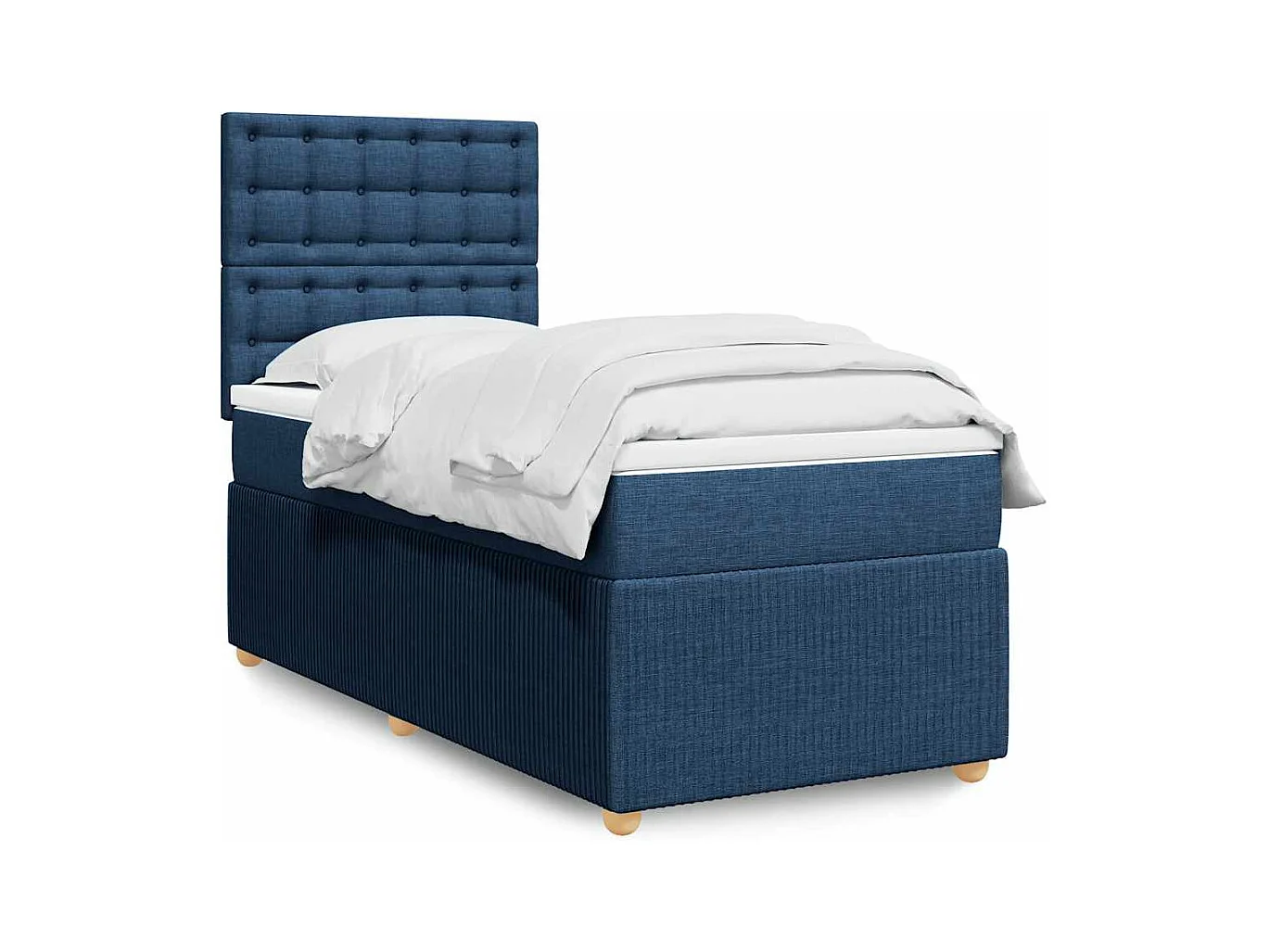 Sommier à lattes de lit avec matelas Bleu 90x200 cm Tissu