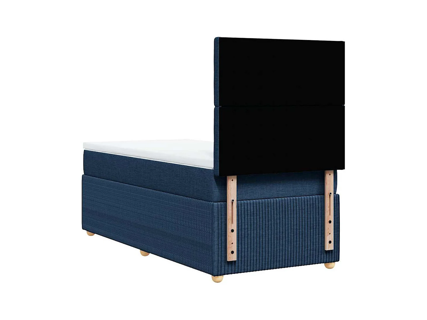 Sommier à lattes de lit avec matelas Bleu 90x200 cm Tissu