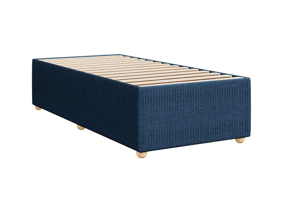 Sommier à lattes de lit avec matelas Bleu 90x200 cm Tissu