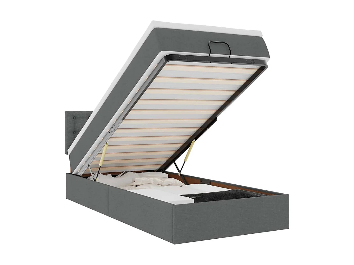 Ottoman bed met matras en LED's 100x200cm stof donkergrijs