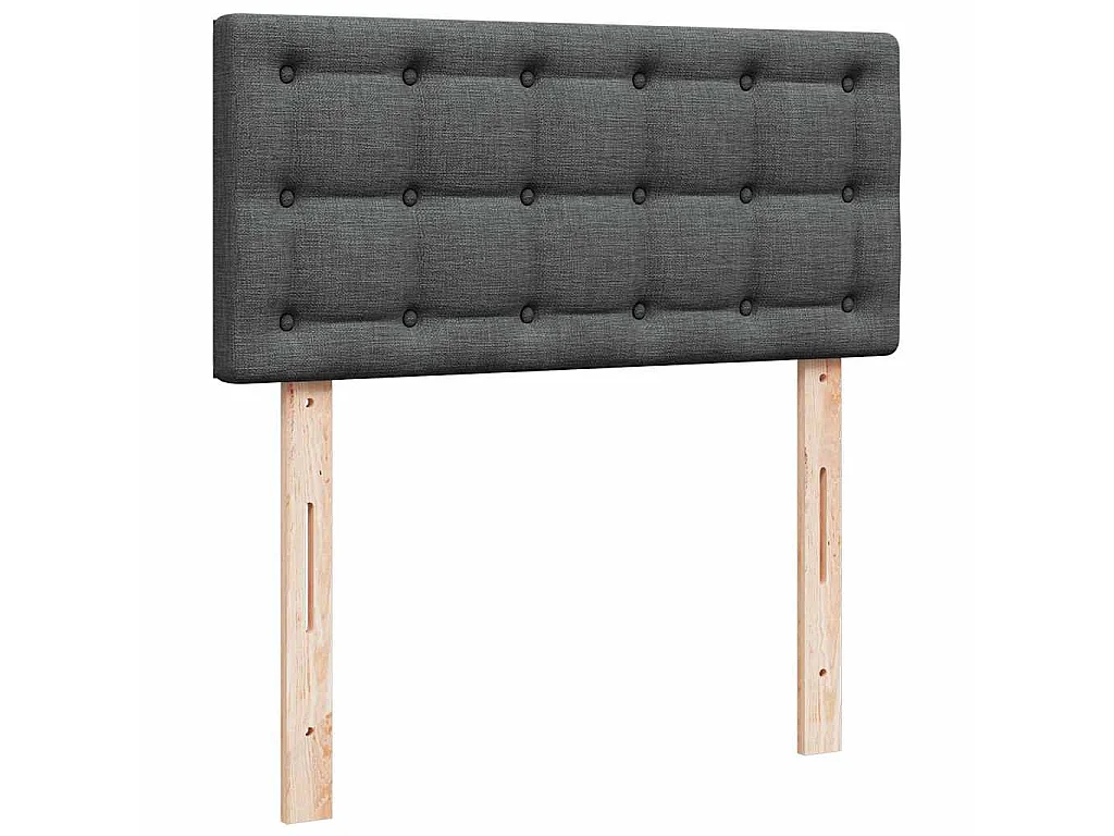 Estructura cama otomana colchón tela gris oscuro