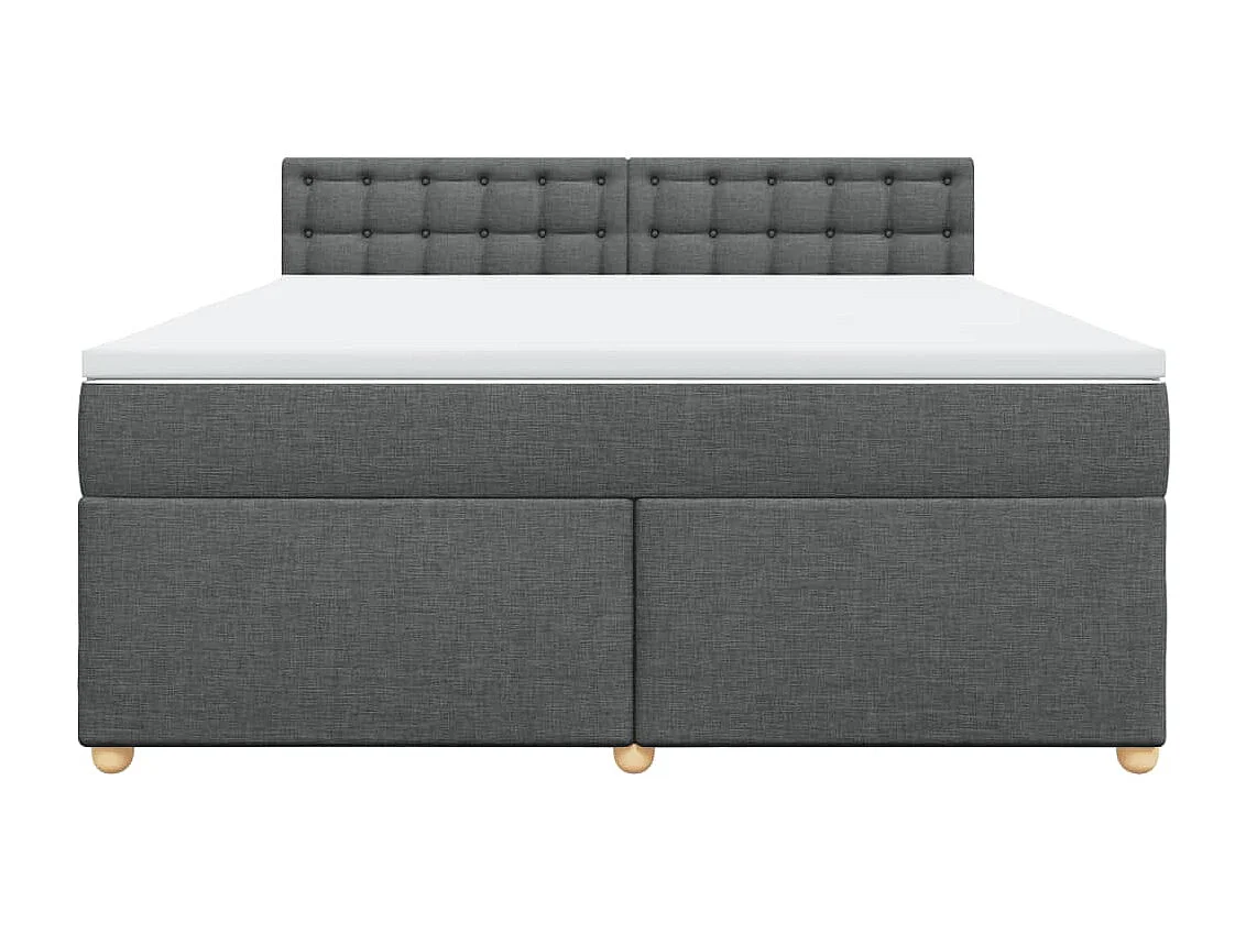 Sommier à lattes de lit avec matelas Gris foncé 180x200cm Tissu