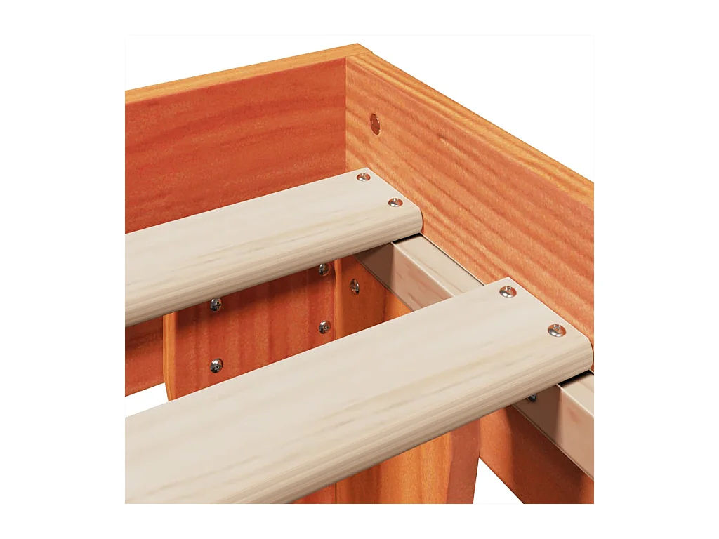 Cadre de lit sans matelas cire marron 140x200cm bois pin massif