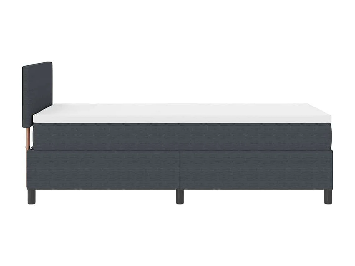 Boxspringbett Dunkelgrau und Weiß 90 x 200 cm Cordstoff