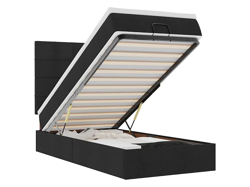 Ottoman bed met matras 90x190cm stof zwart