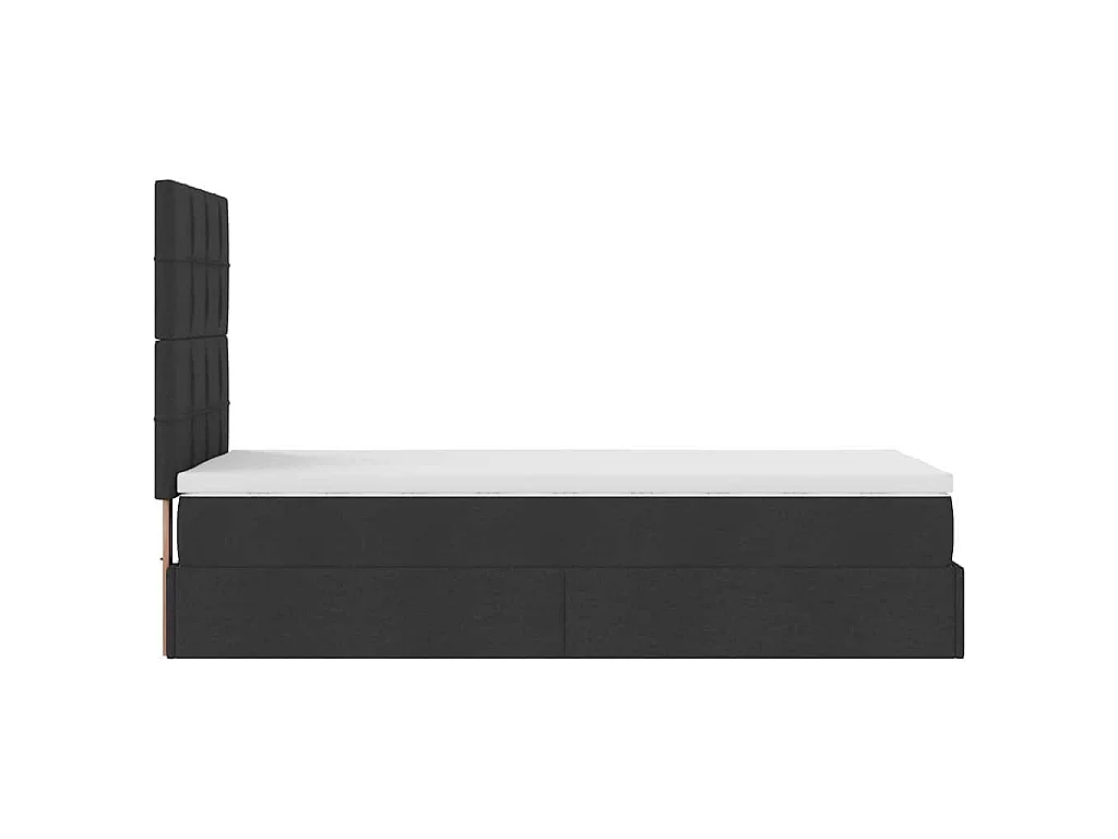 Ottoman bed met matras 90x190cm stof zwart